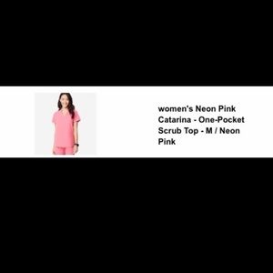 FIGS Neon Pink Catarina Scrub Top
